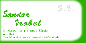 sandor vrobel business card